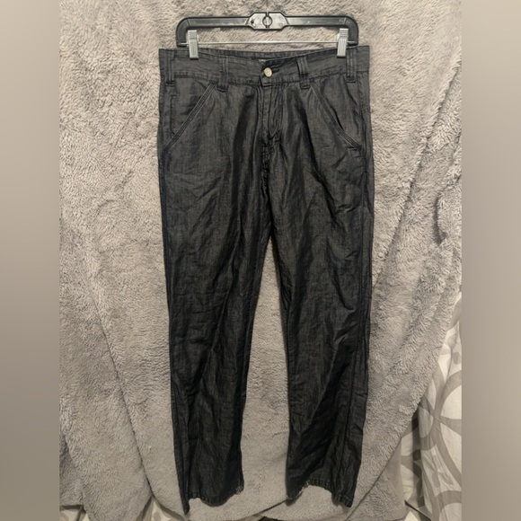 Giorgio Armani Pants Mens 31 x 33 Metal Platinum Cotton Flax Gray